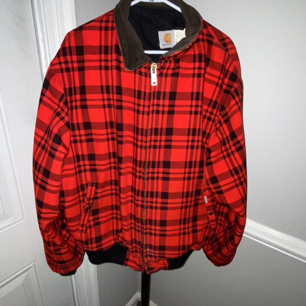 Vintage Carhartt Red and Black Plaid Jacket